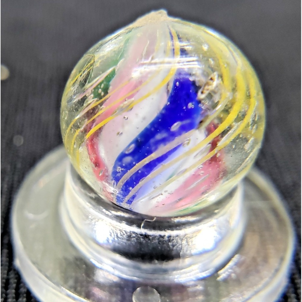 RARE Peppermint Color Glass Solid Core Swirl Marble RARE 1/2'' #224